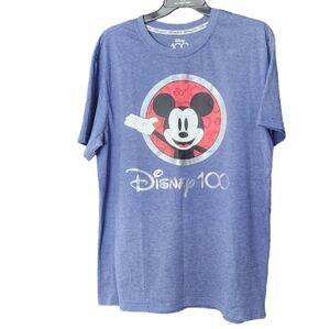 Disney 100 Men's Medium Holographic Blue‎ T-shirt